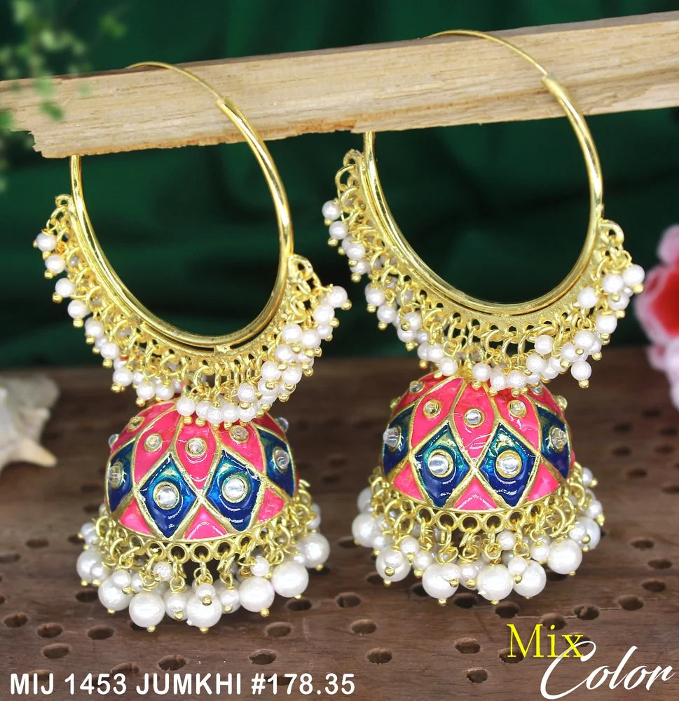 Fancy Colourful Jumkhi Multi Colour Jumkhi For Women And Girls For Party Wear